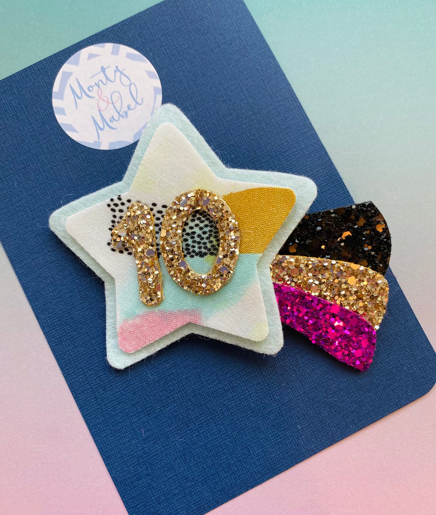 Sale: Age 10 Star Rosette on Pin Broach