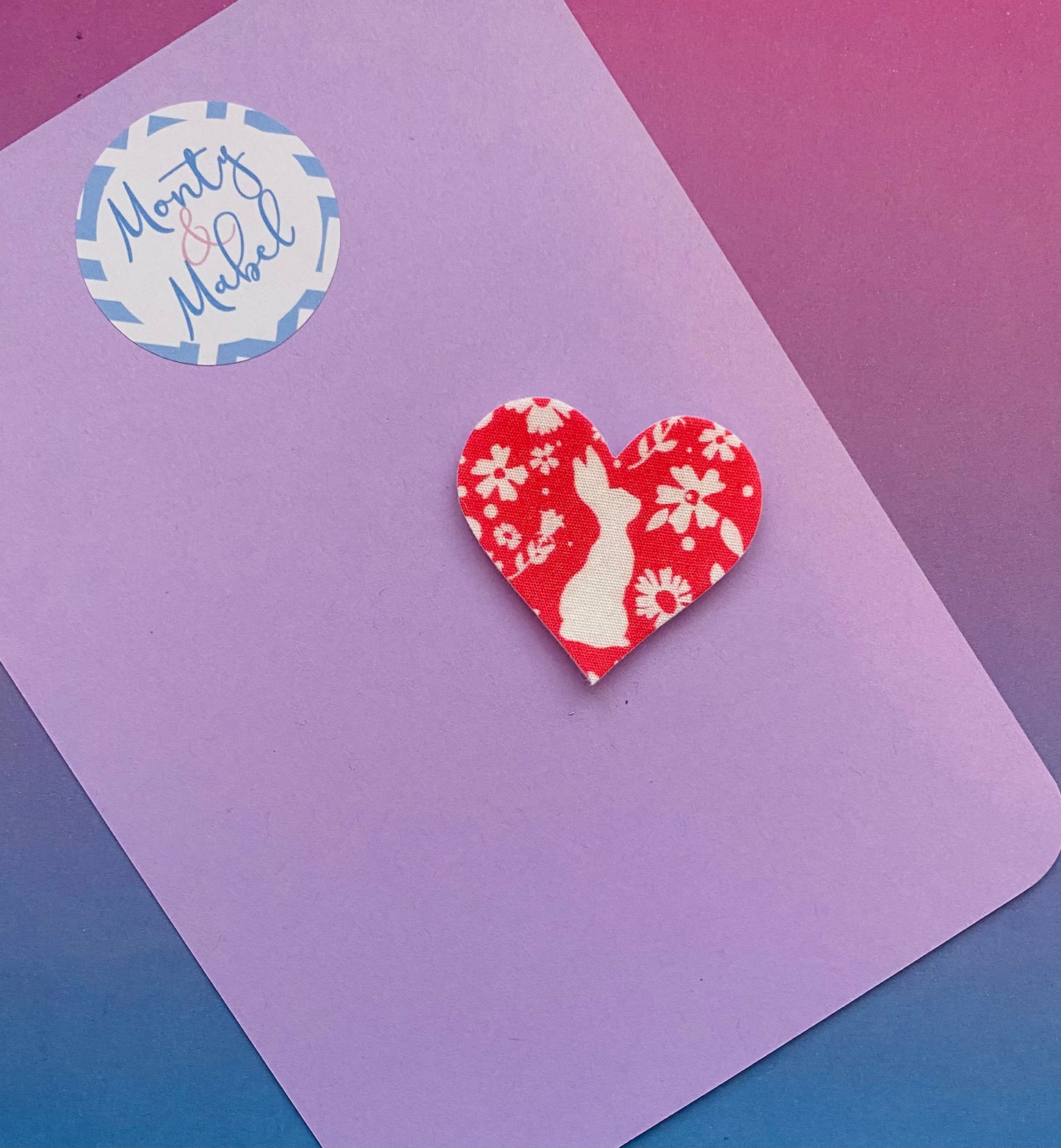 Sale: Coral Belle & Boo Bunny Heart Fringe Clip