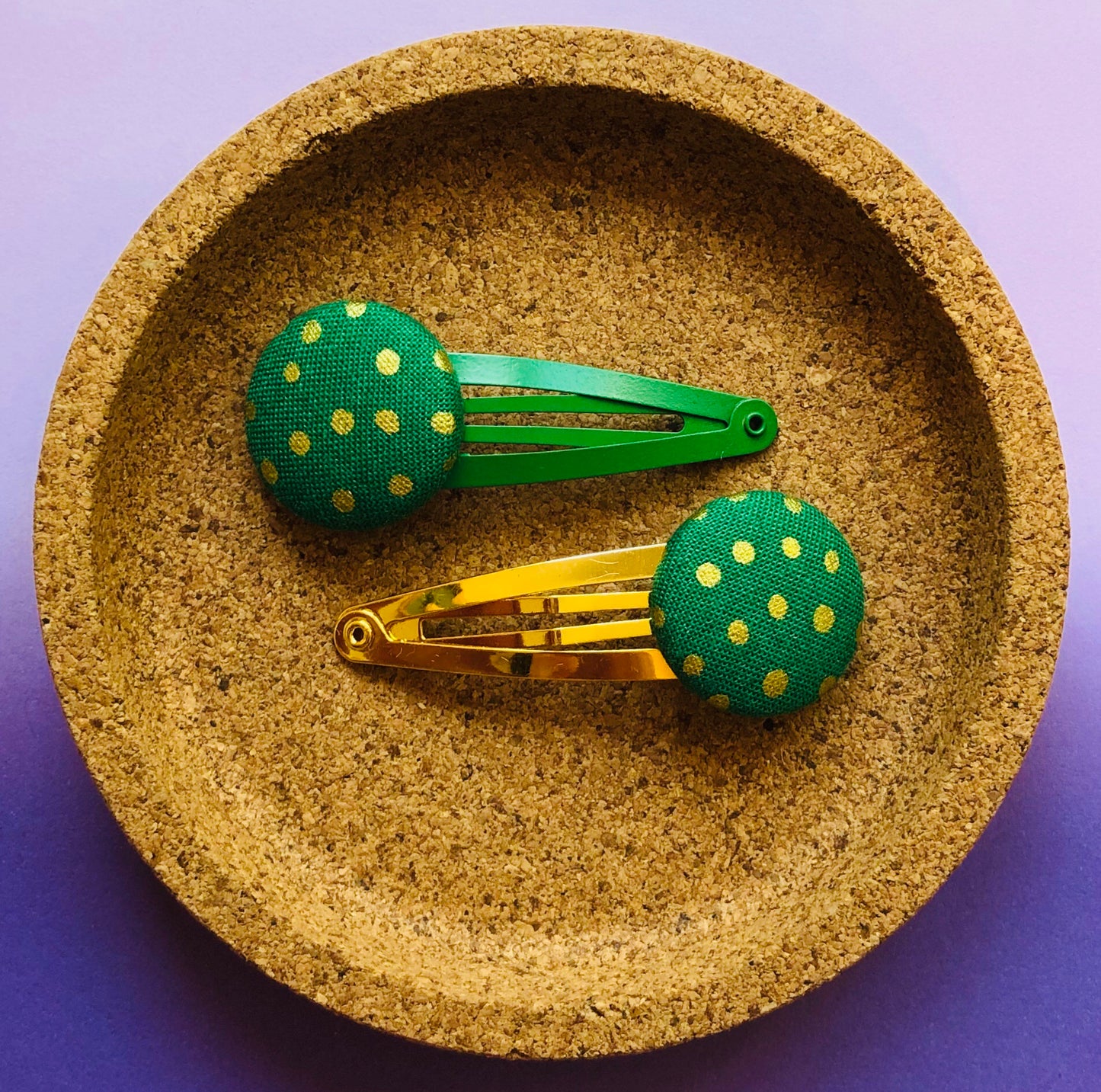 Green & Gold Polka Dot (Makower)