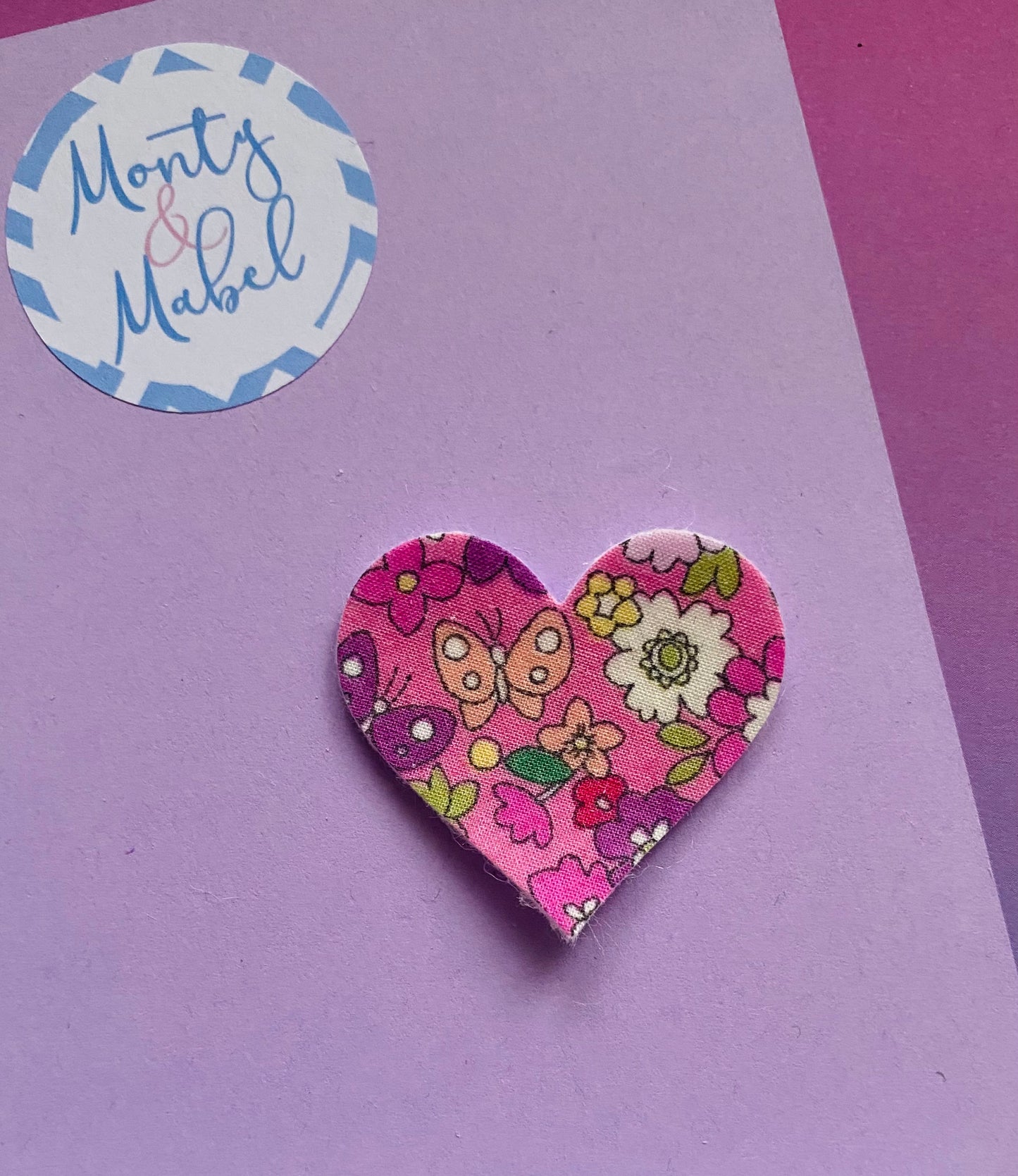 Sale: Hot Pink Floral Heart Fringe Clip