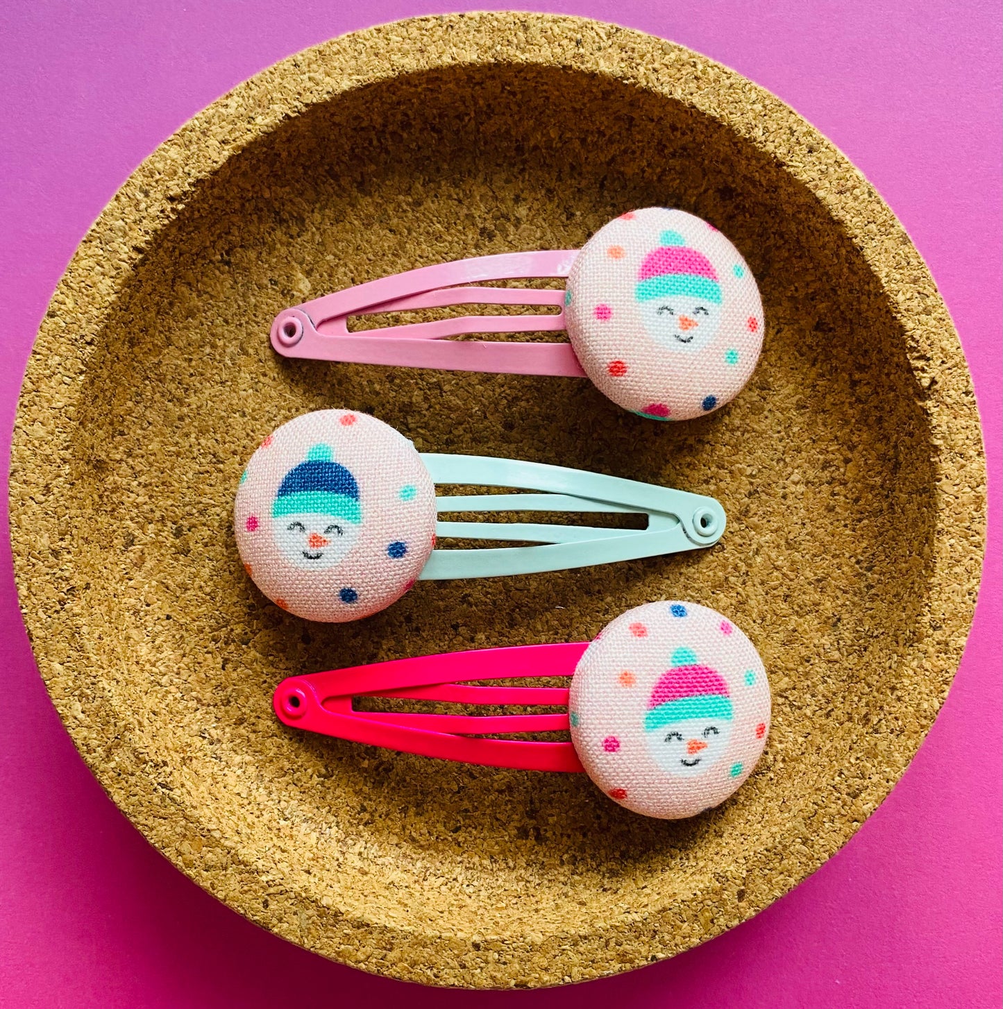 Little Colourful Snowmen (Pink)