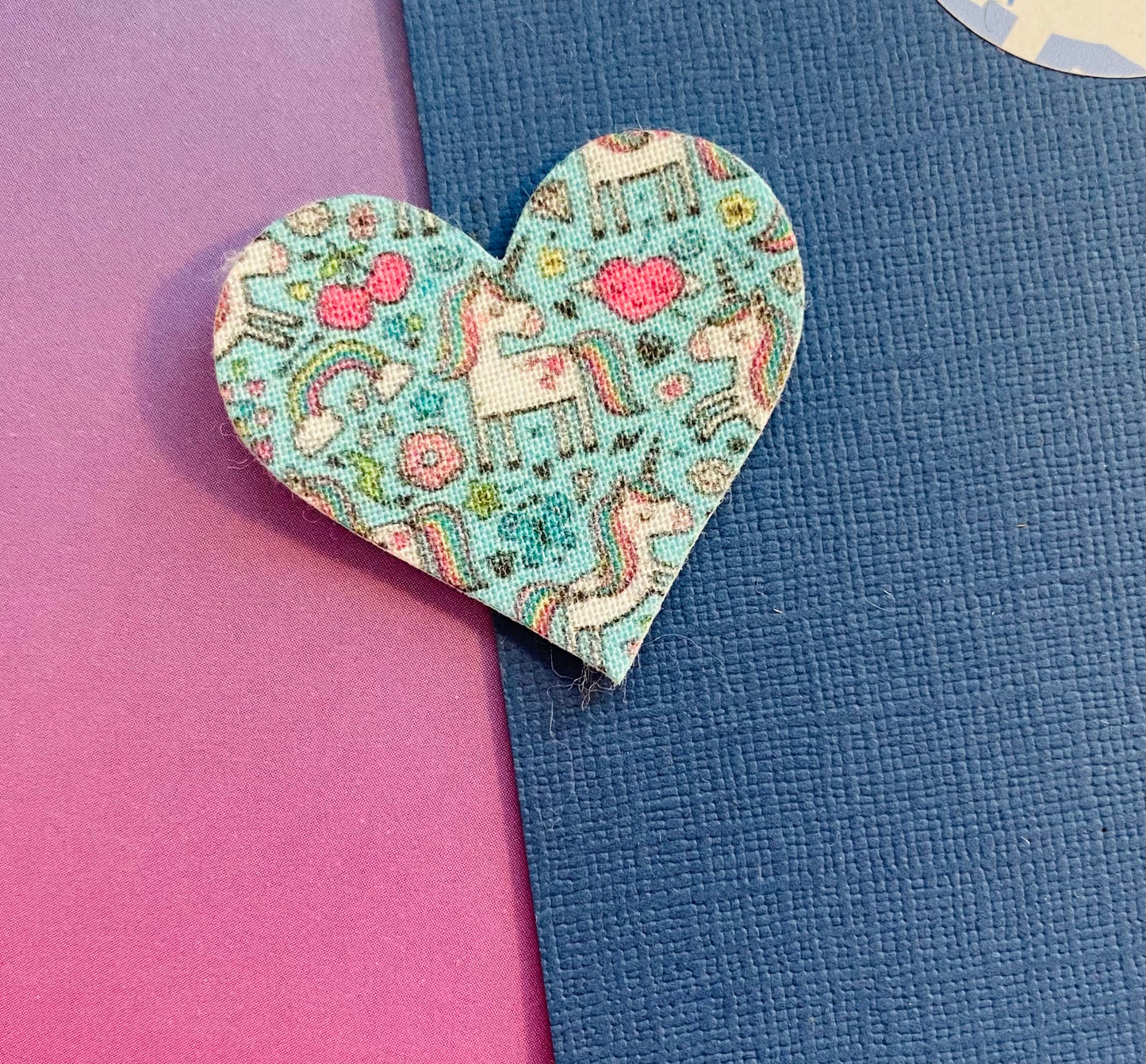 Sale: Turquoise Unicorn Heart Fringe Clip