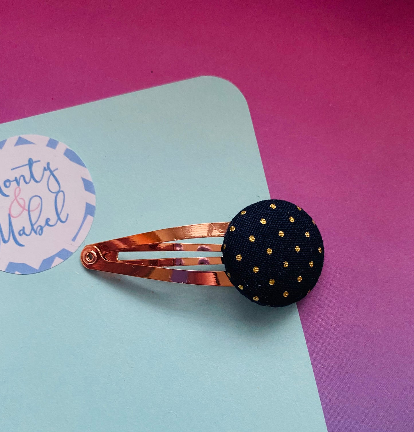 Sale: Navy/Gold Polka Dot Standard Clip (Single)