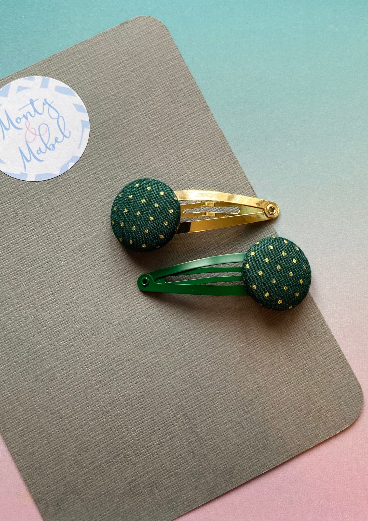 Gold & Dark Green Polka Dot