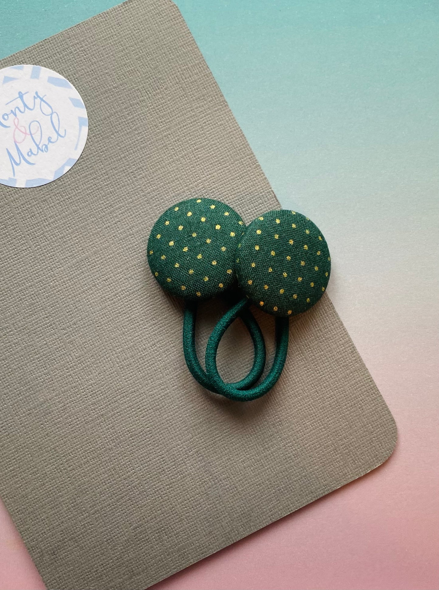 Gold & Dark Green Polka Dot
