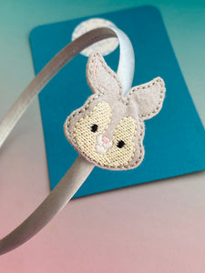Sale: Embroidered Bunny Headband