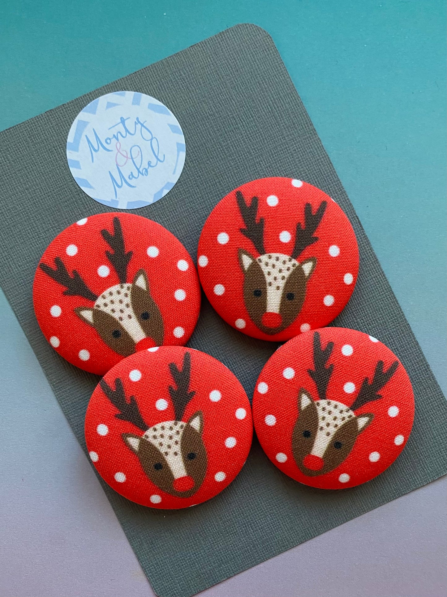 Sale: Polka Dot Reindeer Large Bobble (Single)