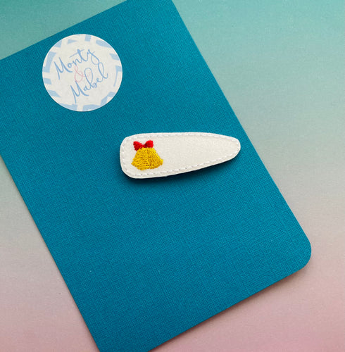 Sale: Christmas Bell Embroidered Snap Clip