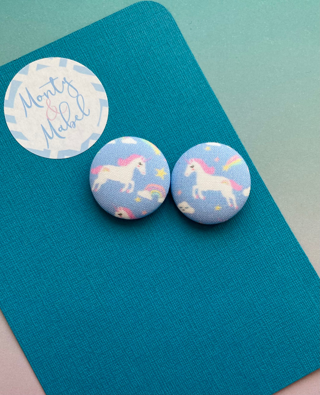 Sale: Blue Unicorns Small Bobbles (Pair)