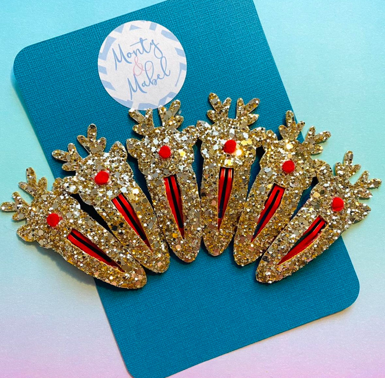 Glitter Reindeer Snap Clip