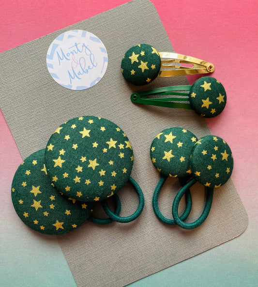 Gold Stars on Dark Green