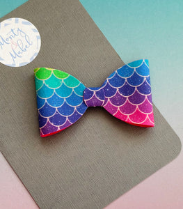 Sale: Rainbow Mermaid Scales Small Classic Bow