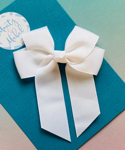 Sale: White Grosgrain Ribbon Bow