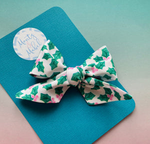 Sale: Christmas Holly Sewn Bow