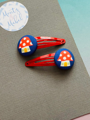 Sale: Navy Mushroom Standard Clips (Pair)