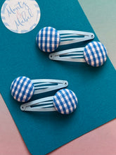 Sale: Pale Blue Gingham Standard Clips (Pair)