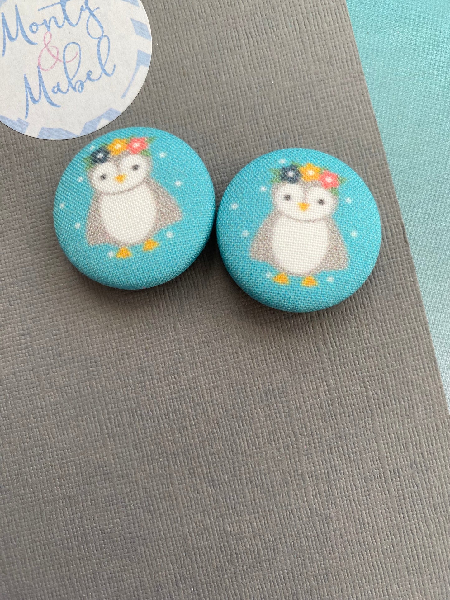 Sale: *SECONDS*  Turqoise Owls Small Bobbles (Pair)