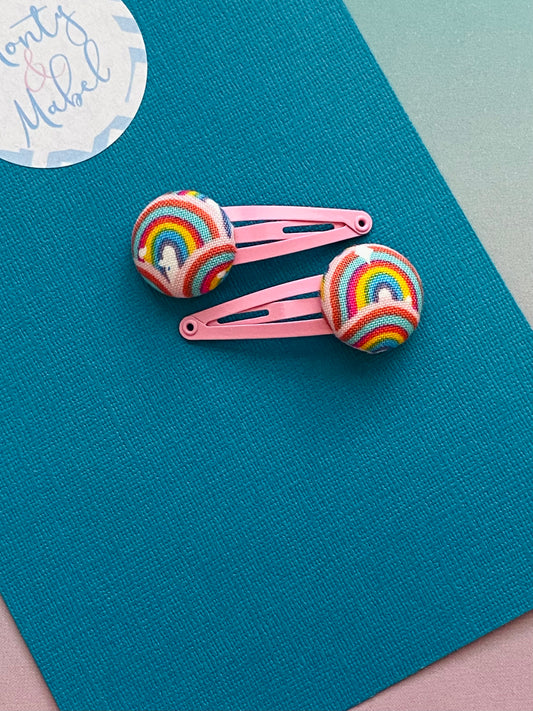 Sale: Pastel Rainbows Tiny Clips (Pair)