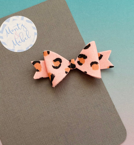 Sale: Pink Leopard Print Small Bow