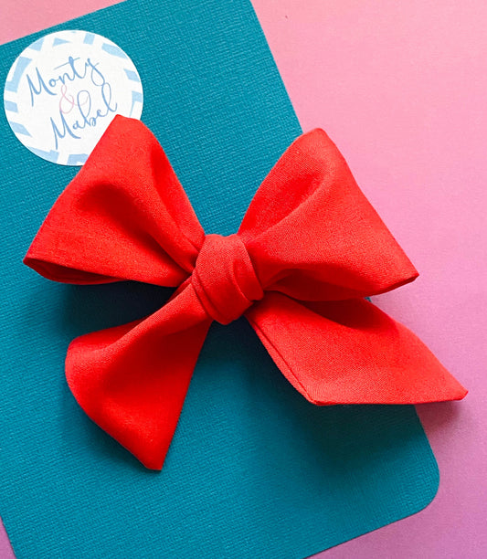 Sale: Red Cotton Sewn Bow