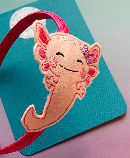 *SECONDS* Sale: Embroidered axolotl Headband