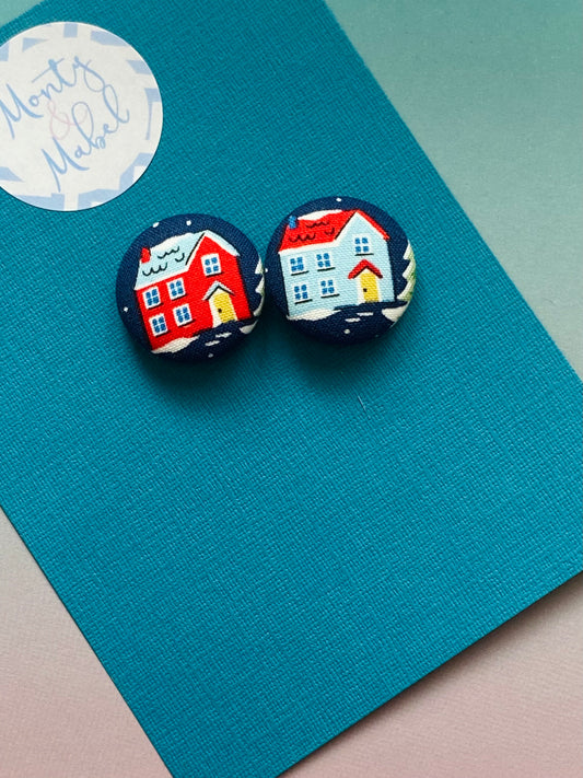 Sale: Liberty Festive Houses Small Bobbles (Pair)
