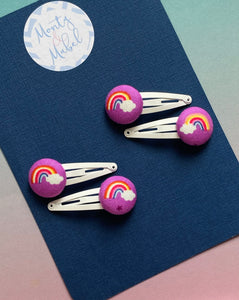 Sale: Purple Rainbows Tiny Clips (Pair)