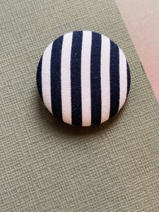 Sale: *SECONDS*  Dark Navy Stripes Small Bobble (Single)