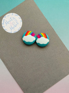 Sale: Rainbow & Clouds Tiny Bobbles (Pair)