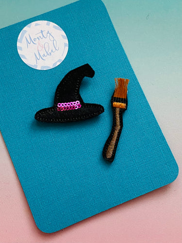 Sale: Witch’s Hat & Broom Felties (Pair)