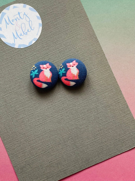 Sale: Navy Fox Tiny Bobbles (Pair)