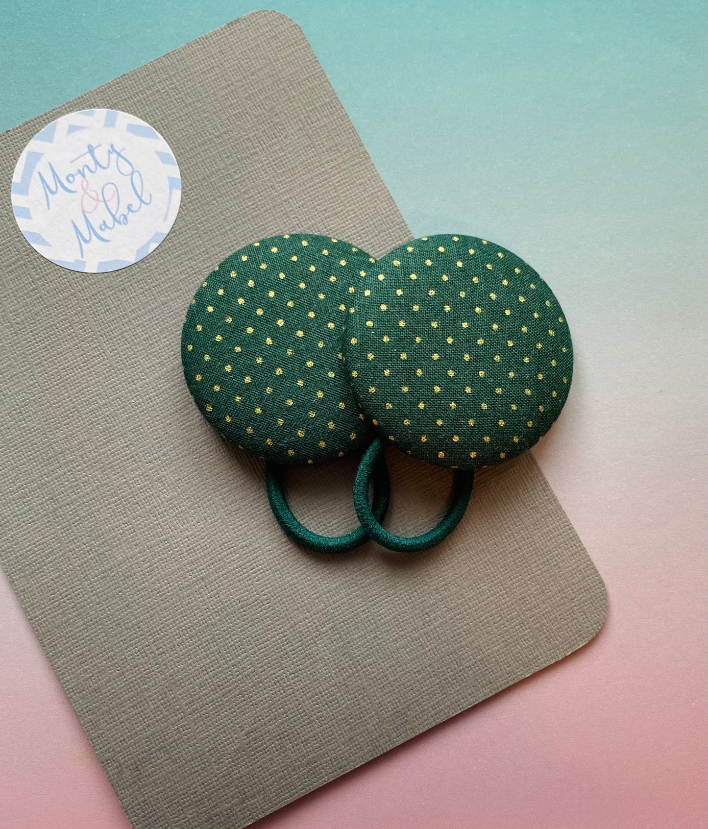 Gold & Dark Green Polka Dot