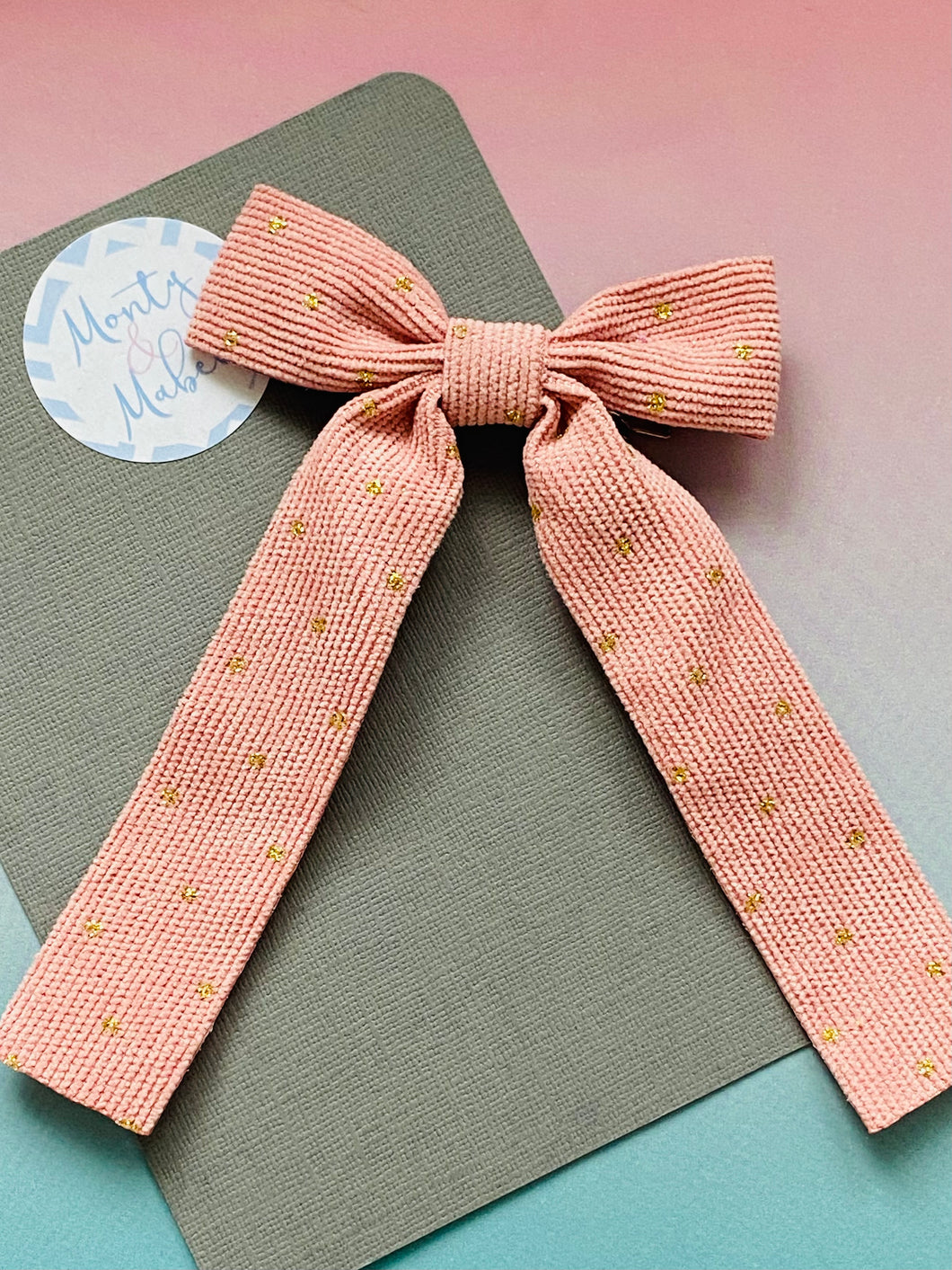 Dusky Pink Cord Bow