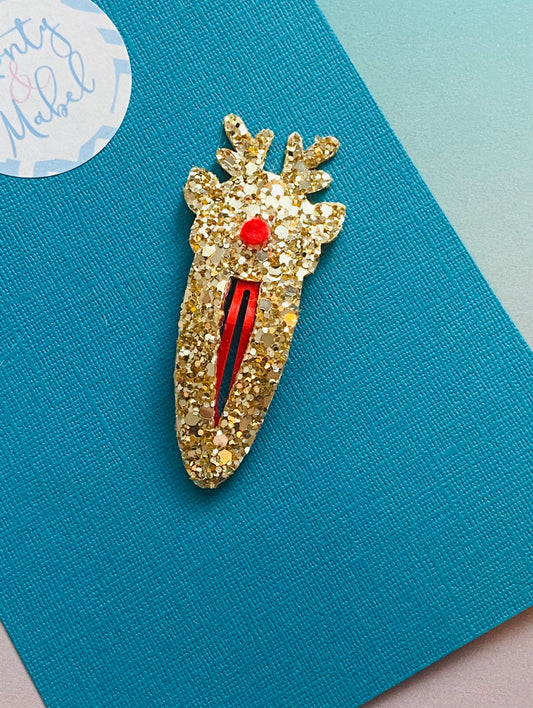 Glitter Reindeer Snap Clip