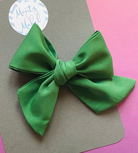 Green Cotton Sewn Bow