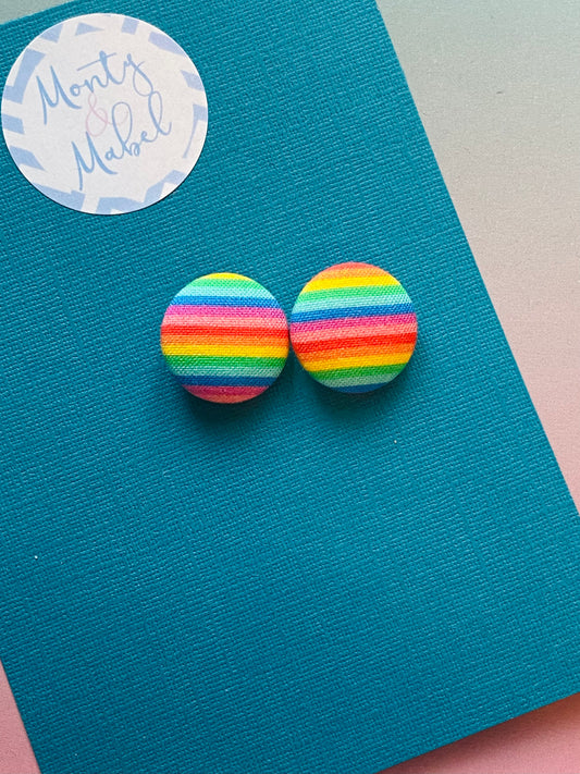 Sale: Rainbow Stripes Tiny Bobbles (Pair)