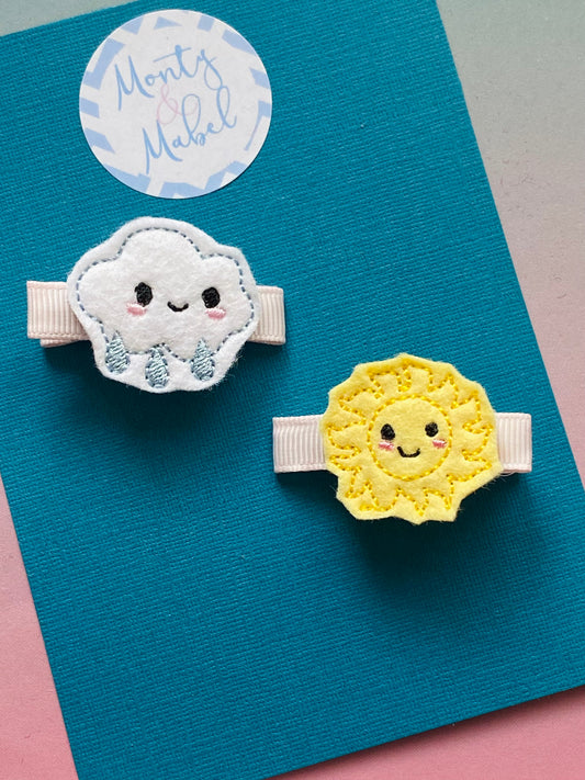 Sale: Cute Sun & Cloud Felties (Pair)