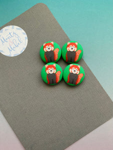 Sale: Red Panda Tiny Bobbles (Pair)