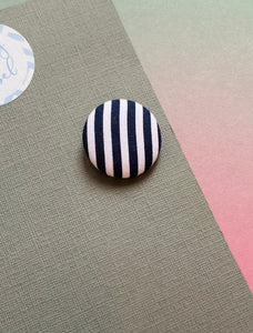 Sale: *SECONDS*  Dark Navy Stripes Small Bobble (Single)
