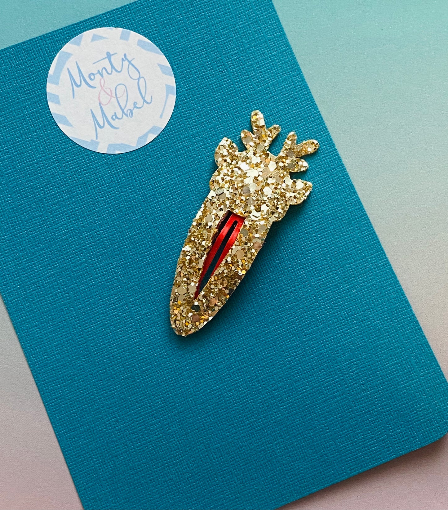 Glitter Reindeer Snap Clip