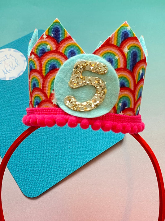 Sale: Age 5 Rainbow Crown on Headband