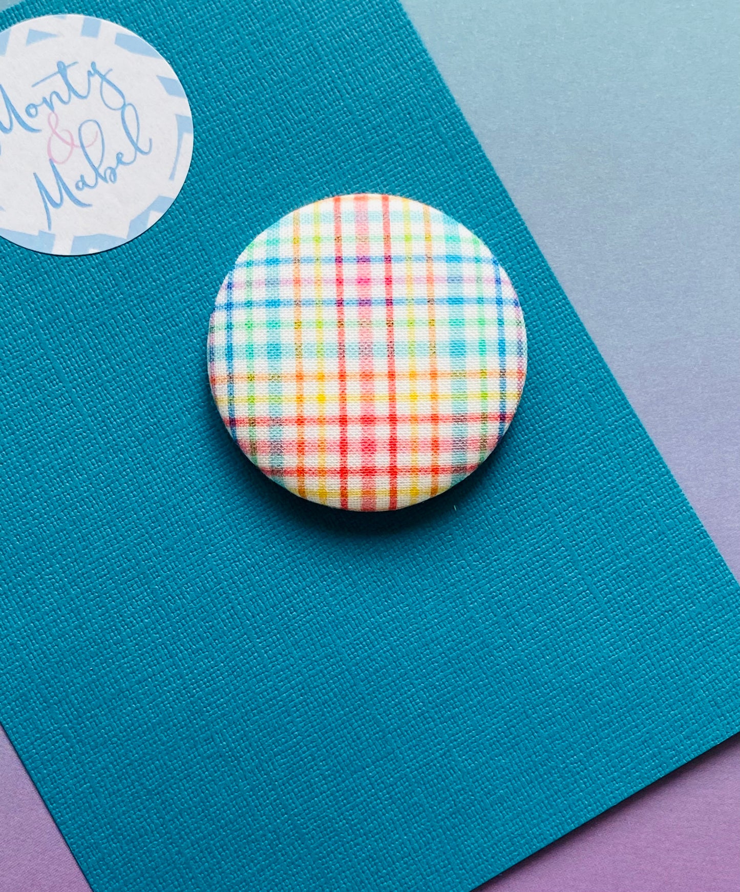 Sale: Rainbow Gingham Large Bobble (Single)