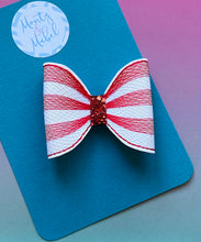 Embroidered Stitched Candy Stripe Bow