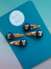 Sale: Navy/Gold Mice Tiny Clips (Pair)