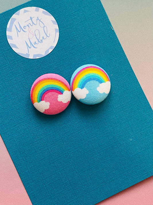 Sale: Pink & Blue Rainbows Small Bobbles (Pair)