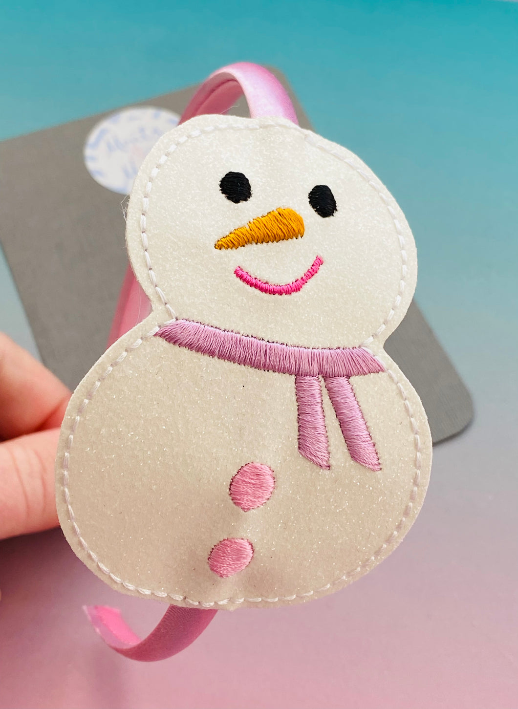 Sale: Embroidered Snowman Headband