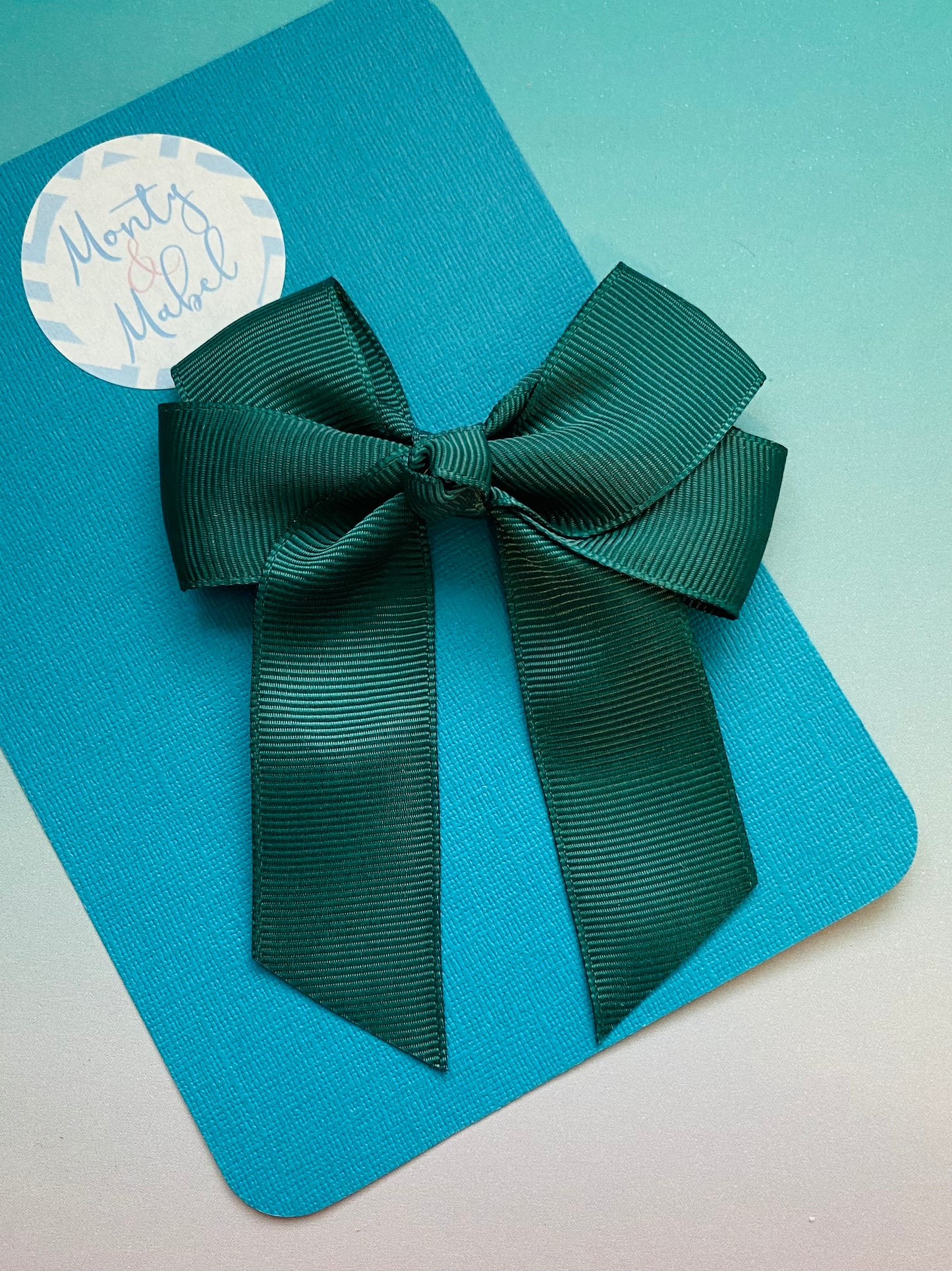 Sale: Dark Green Grosgrain Ribbon Bow