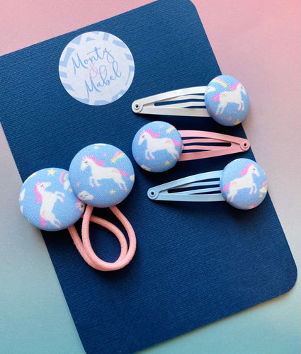 Pale Blue Unicorns & Rainbows
