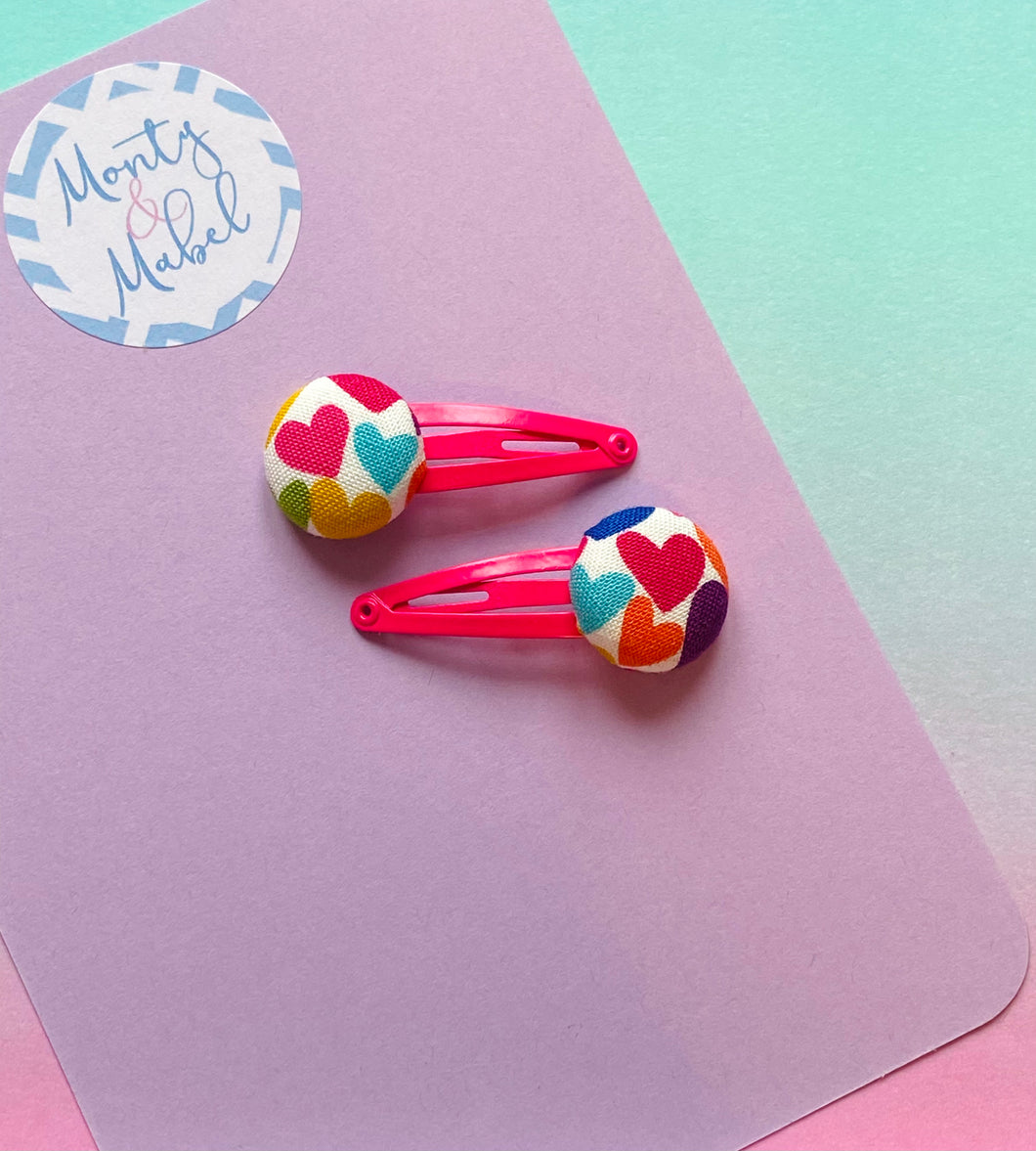 Sale: Rainbow Hearts Tiny Clips (Pair)