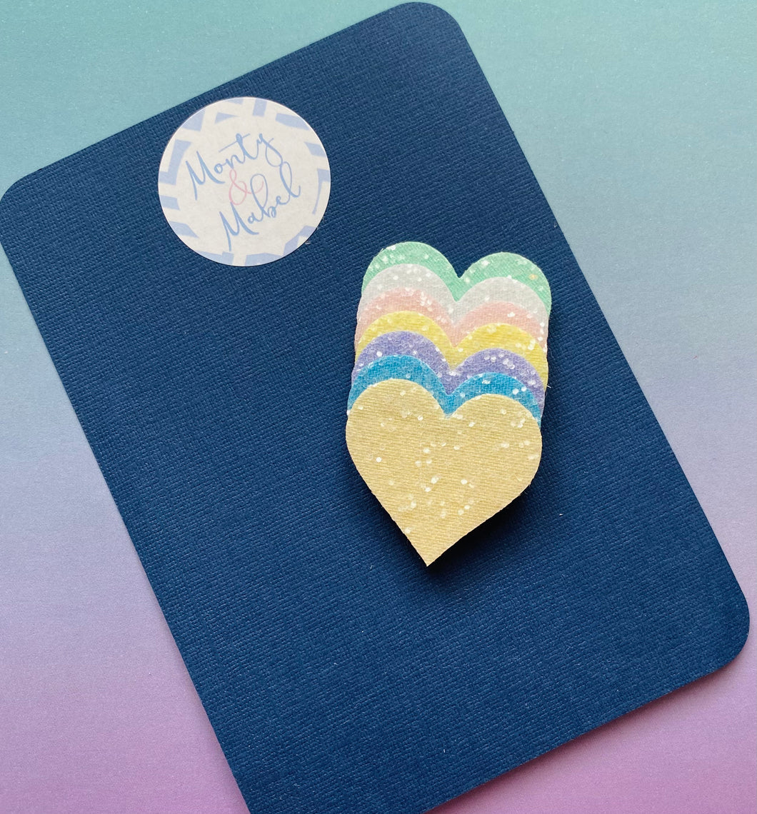 Sale: Pastel Glitter Rainbow Hearts